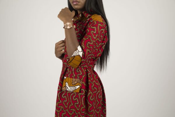 Amaka African Print Belted Shirt dress - Image 6