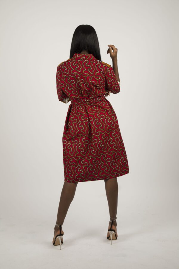 Amaka African Print Belted Shirt dress - Image 7