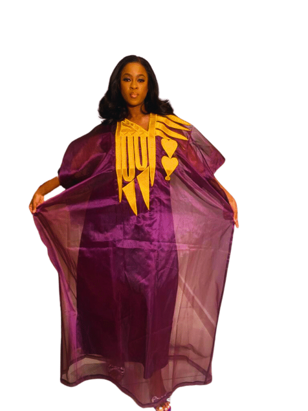 Purple Chifon Bubu with matching inner wear - Image 2