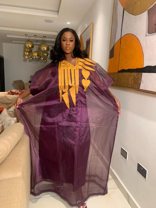 Purple Chifon Bubu with matching inner wear - Image 4