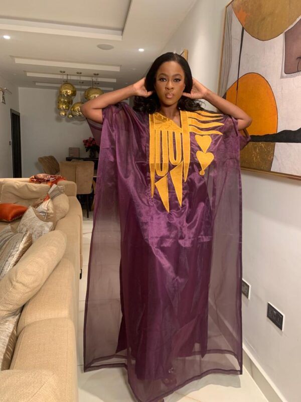 Purple Chifon Bubu with matching inner wear